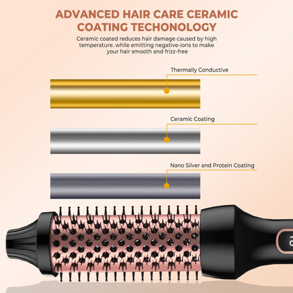 SukraGlow™ Venus Thermal Ionic Brush -  Volumizing Blowout Styler
