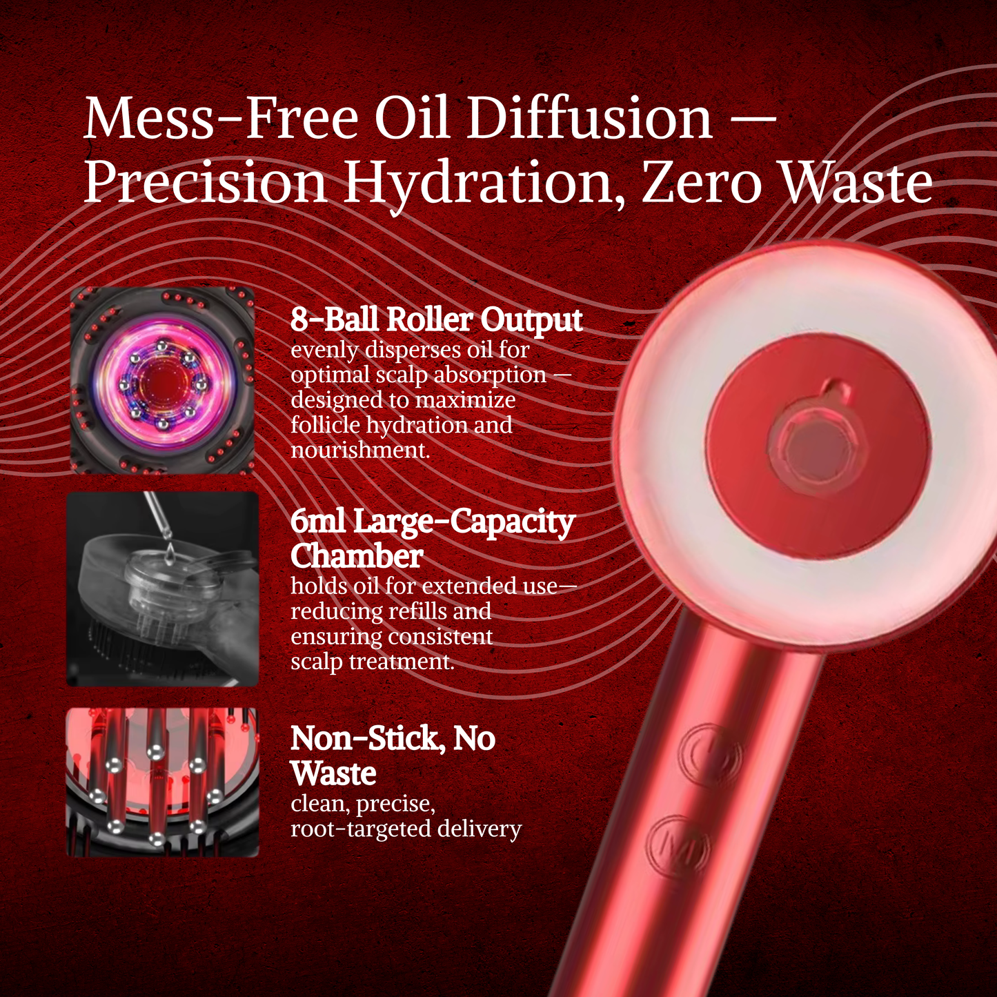 SukraGlow™ Red-Light Therapy Scalp Massager with Oil Diffusion