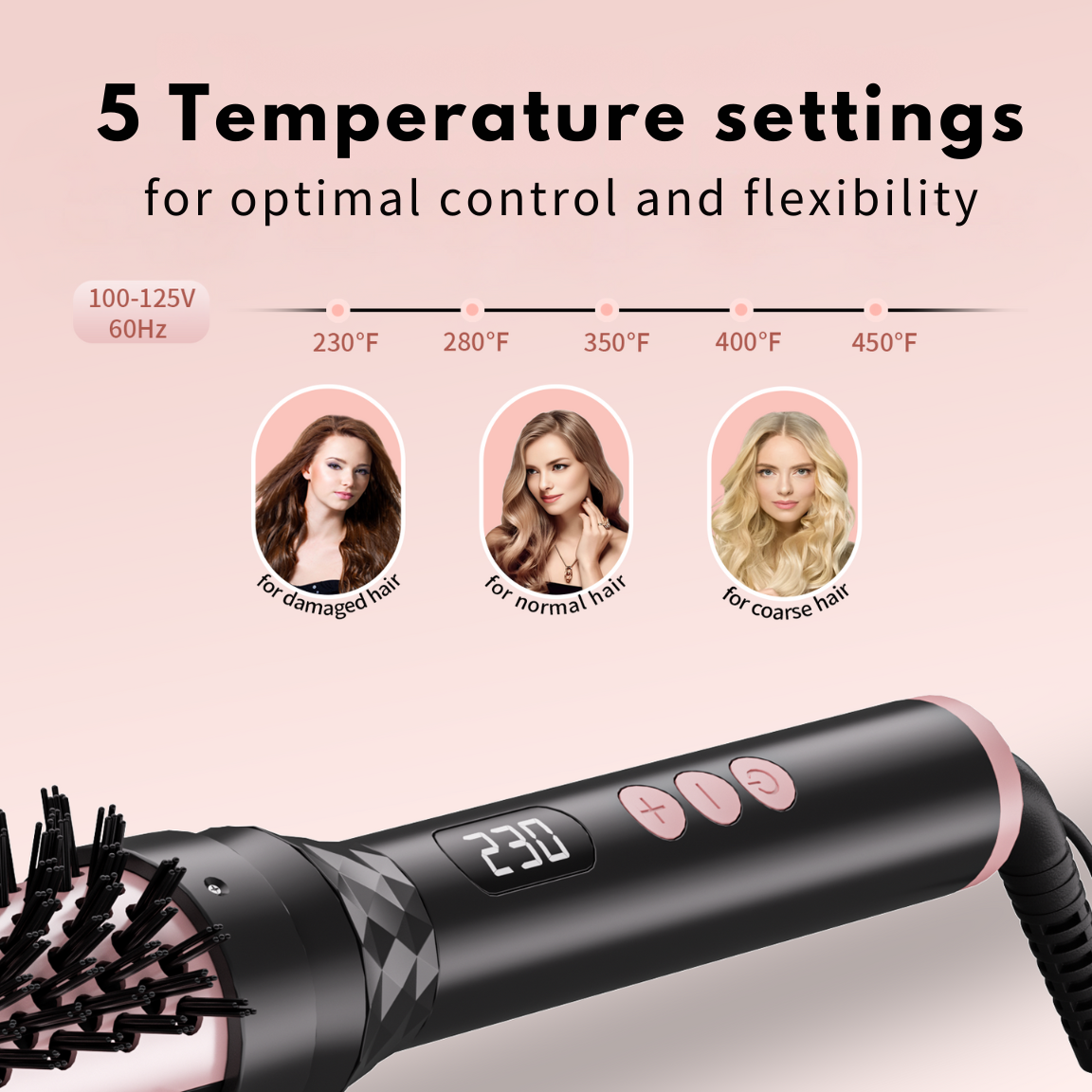 SukraGlow™ Venus Thermal Ionic Brush -  Volumizing Blowout Styler